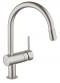 Grohe Minta k�kkenarmatur m/udtr�k - Supersteel
