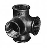 GF sort T-stykke m/sideudløb - Muffe - 1/2