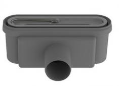 Unidrain udl�bshus 50 mm vandret udl�b m/vandl�s