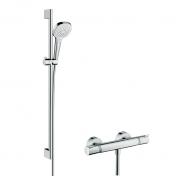 hansgrohe Croma Select E Vario brusesystem m/EcoStat Comfort - Hvid/krom