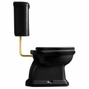 Lavabo Retro Low toilet med messing r�r og S-l�s - Blank Sort