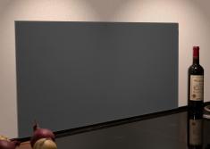 Firkantet st�nkplade til k�kken - 80 x 40 cm - Mat gr� glas