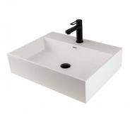 Lavabo Solid Surface 60 h�ndvask t/v�g eller bord - 1 hanehul - Mat hvid