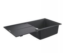 Grohe K400 k�kkenvask i komposit 60 m/afl�bsbakke - Sort granit