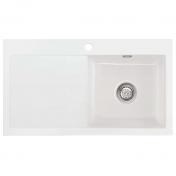 Lavabo Mera 90 porcel�nsk�kkenvask - Vask til h�jre/krom afl�b