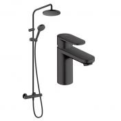 hansgrohe Vernis Blend komplet pakke til badev�relse - Mat sort