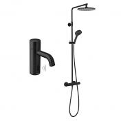 Damixa Silhouet Touchless komplet pakke til bad m/hovedbruser - Mat sort