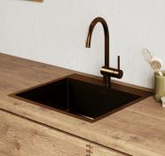 Lavabo Kubus 540 Soft k�kkenvask inkl. Kubus 030 k�kkenarmatur - Bruneret messing