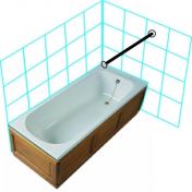 Van Der P Frith�ngende Forh�ngstang 100cm komplet m/flange - Rustfri st�l