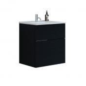 Dansani Luna 61 m�bels�t m/Kantate vask, h�j skuffe og indretning - Sort eg