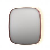 Sanibell Ink SP30 superellipse spejl m/backlight, varme og sensor 100 x 100 cm - Børstet kobber