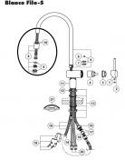 Blanco brusehoved Filo-S b�rstet rustfri st�l med slange