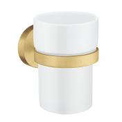 Smedbo Home tandkrus til v�g - B�rstet messing/porcel�n