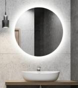 Puk rundt spejl m/backlight og varme - �80 cm