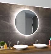 Outlet - Sandra rundt spejl m/integreret LED lys og backlight - �110 cm