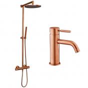 Cass�e Crystal Cut komplet pakke til badev�relset - B�rstet kobber