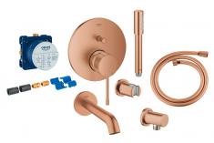 Grohe Essence komplet indbygningspakke til badekar - B�rstet warm sunset