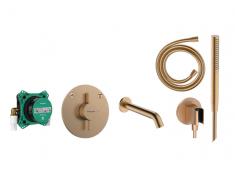 hansgrohe DuoTurn Tecturis komplet badekararmatur t/indbygning - B�rstet bronze