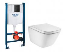 Laufen Roca Gap RIMless toiletpakke inkl. s�de m/softclose, cisterne og mat sort betjening