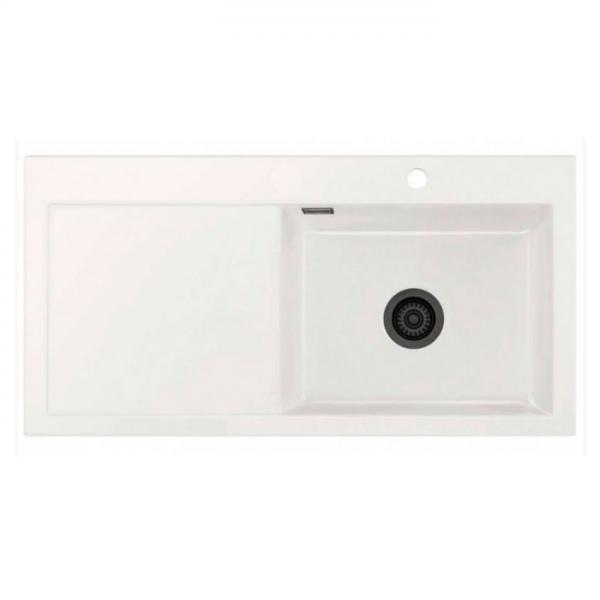 Lavabo Mera 100 SL porcel&aelig;nsk&oslash;kkenvask - Vask til h&oslash;jre/sort afl&oslash;b