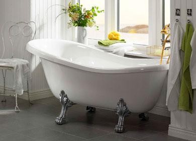 Hafa Queen fritst&aring;ende badekar 1570 m/krom l&oslash;vef&oslash;dder