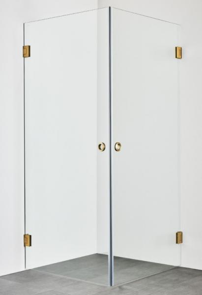 Hafa Infinity bruseniche - Klar glas - Messing - 90x90 cm Hafa Infinity bruseniche - Klar glas - Messing - 90x90 cm