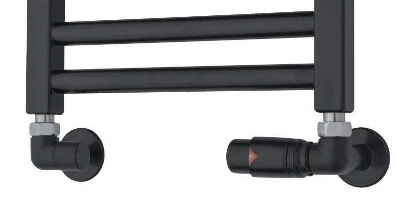 TVS Ventilsæt type 220 m/returtermostat, højre, vinkelløbende - Sort TVS Ventilsæt type 220 m/returtermostat, højre, vinkelløbende - Sort