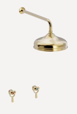 Toni SP indbygget brusesystem til v&aelig;g med &Oslash;220 mm hovedbruser - Messing