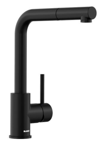 Blanco Mila-S k&oslash;kkenarmatur m/udtr&aelig;k - Mat sort