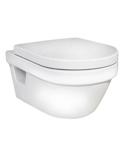 Gustavsberg Hygienic Flush v&aelig;gh&aelig;ngt toilet m/toilets&aelig;de og &aring;ben skyllerand