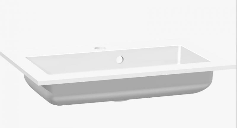 Dansani Shape Solid 60 m&oslash;belvask - 1 hanehul - Hvid mat