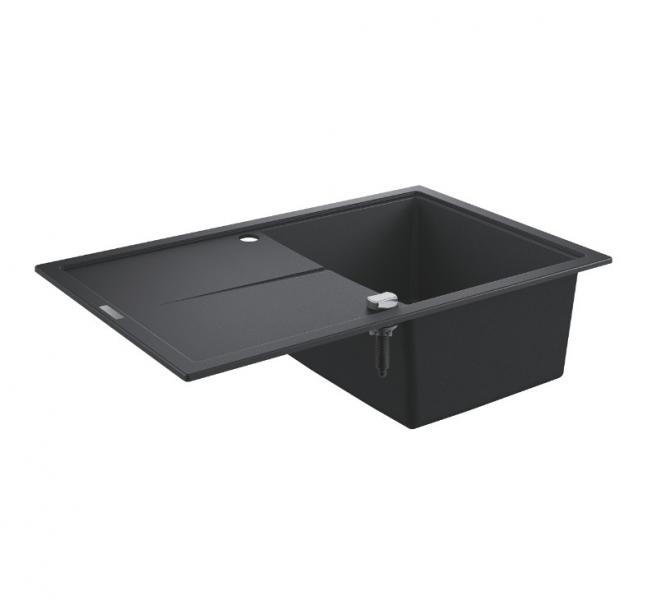 Grohe K400 køkkenvask m/afløbsbakke - Sort granit Grohe K400 køkkenvask m/afløbsbakke - Sort granit