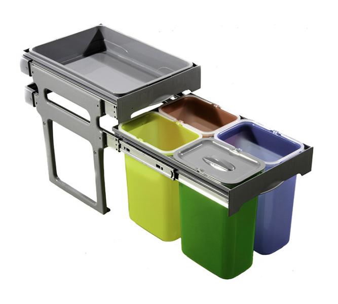Intra Juvel Tank 40-4 affaldsbeholder m/4 spande og udtr&aelig;ksbakke