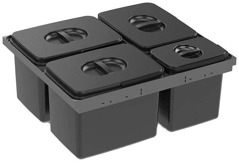 Intra Juvel Jazz 60-4 affaldsbeholder m/4 spande Intra Juvel Jazz 60-4 affaldsbeholder m/4 spande