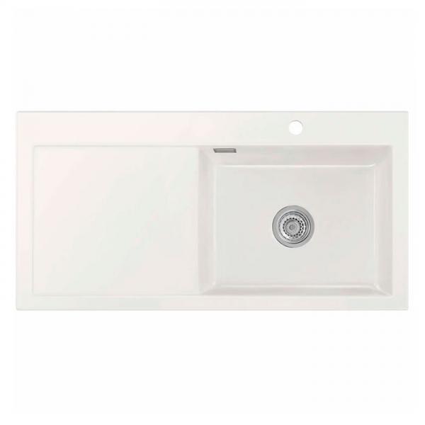 Lavabo Mera 100 SL porcelænskøkkenvask - Vask til højre/krom afløb Lavabo Mera 100 SL porcelænskøkkenvask - Vask til højre/krom afløb