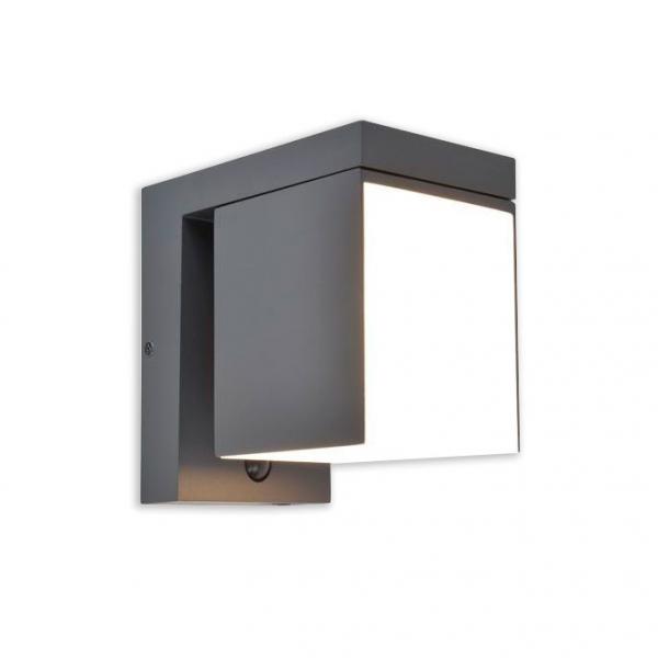 Lutec Solar Prima hybrid udend&oslash;rslampe til v&aelig;g m/PIR-sensor og solceller