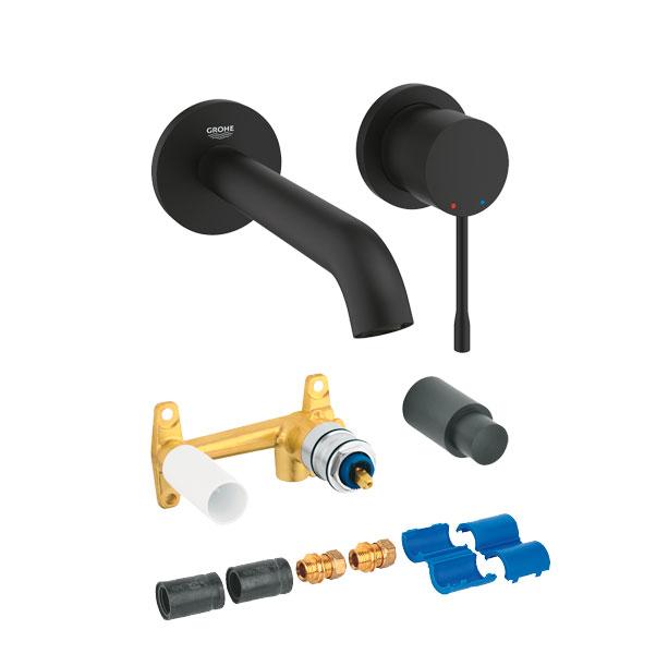 Grohe Essence New komplet armatur til indbygning i v&aelig;g - Mat sort
