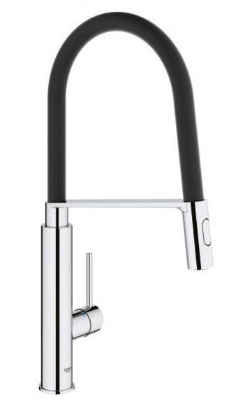 Grohe Concetto k&oslash;kkenarmatur m/profi-bruser - Krom/sort