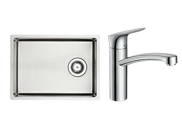 Lavabo DK480 k&oslash;kkenvask m/hansgrohe k&oslash;kkenarmatur i krom
