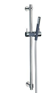 Outlet - Vola T34 brusestang og glider - B&oslash;rstet krom (uden h&aring;ndbruser og slange)