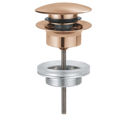 Grohe push-open bundventil 1 1/4 - B&oslash;rstet Warm Sunset