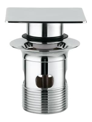 Grohe push-open bundventil til vaske med overl&oslash;b - Firkantet - Krom