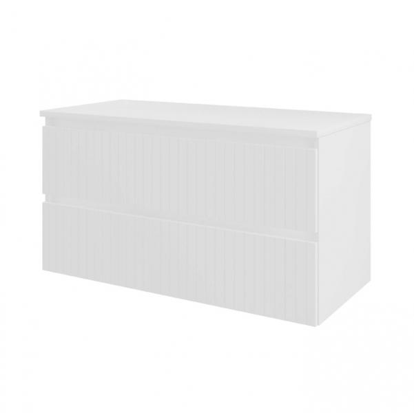 Sanibell Proline 101 underskab m/bordplade, lameller og skuffer - Mat hvid Sanibell Proline 101 underskab m/bordplade, lameller og skuffer - Mat hvid