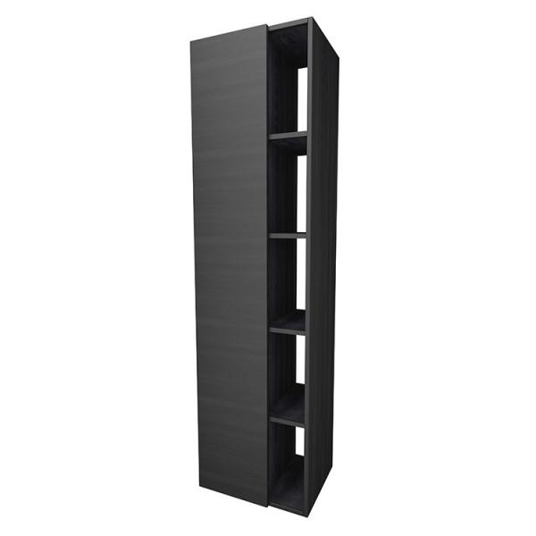 Sanibell Proline udvidet h&oslash;jskab m/&aring;bne hylder - Sort eg