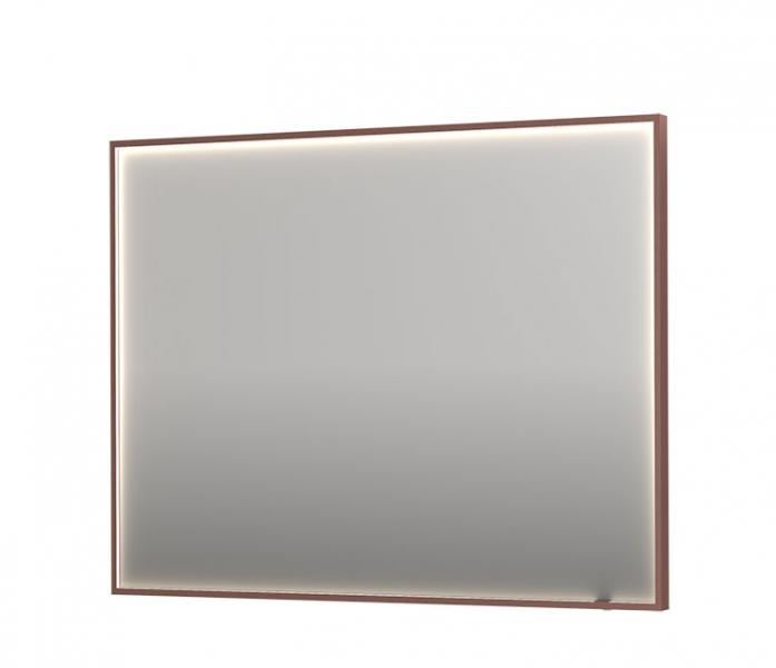 Sanibell Ink SP19 spejl m/lys, varme og sensor 120 x 80 cm - B&oslash;rstet kobber