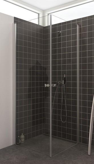 Dansani Match A+A brusehj&oslash;rne - 80x80 cm - Klar glas/matkrom