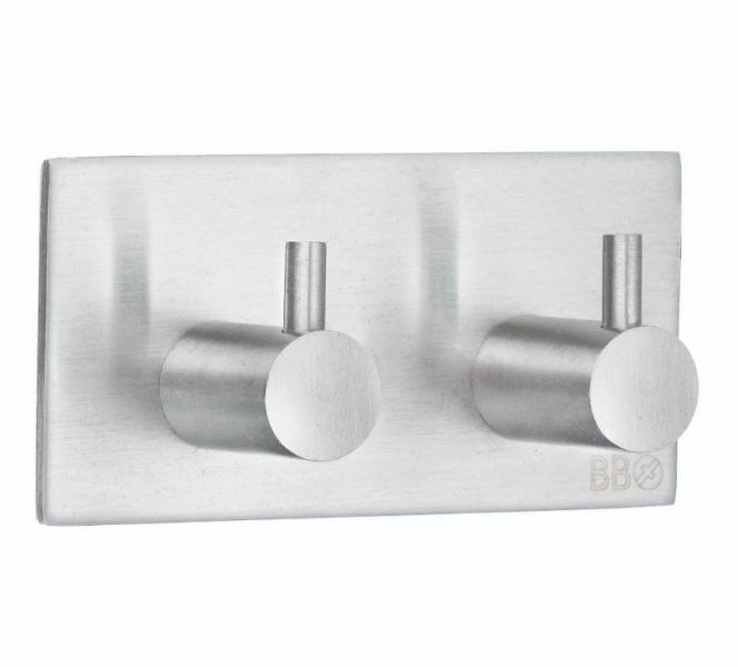 Beslagsboden selvkl&aelig;bende dobbeltkrog m/tap - Firkantet - Rustfrit st&aring;l