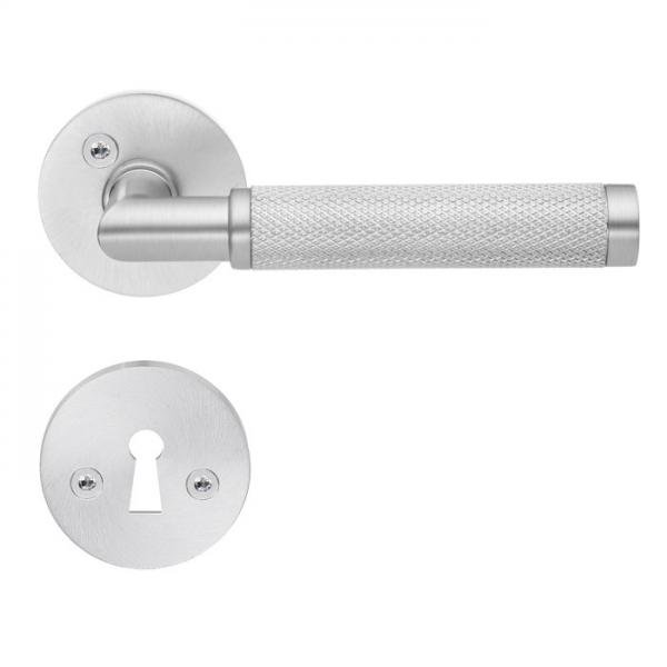 Beslagsboden Design indend&oslash;rs d&oslash;rh&aring;ndtag m/crystal cut - B&oslash;rstet krom