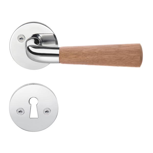 Beslagsboden indend&oslash;rs d&oslash;rgreb inkl n&oslash;gleskilt - Poleret krom/eg