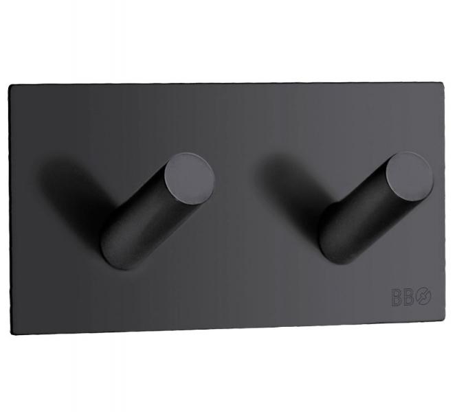 Beslagsboden firkantet selvkl&aelig;bende dobbeltkrog - Mat sort